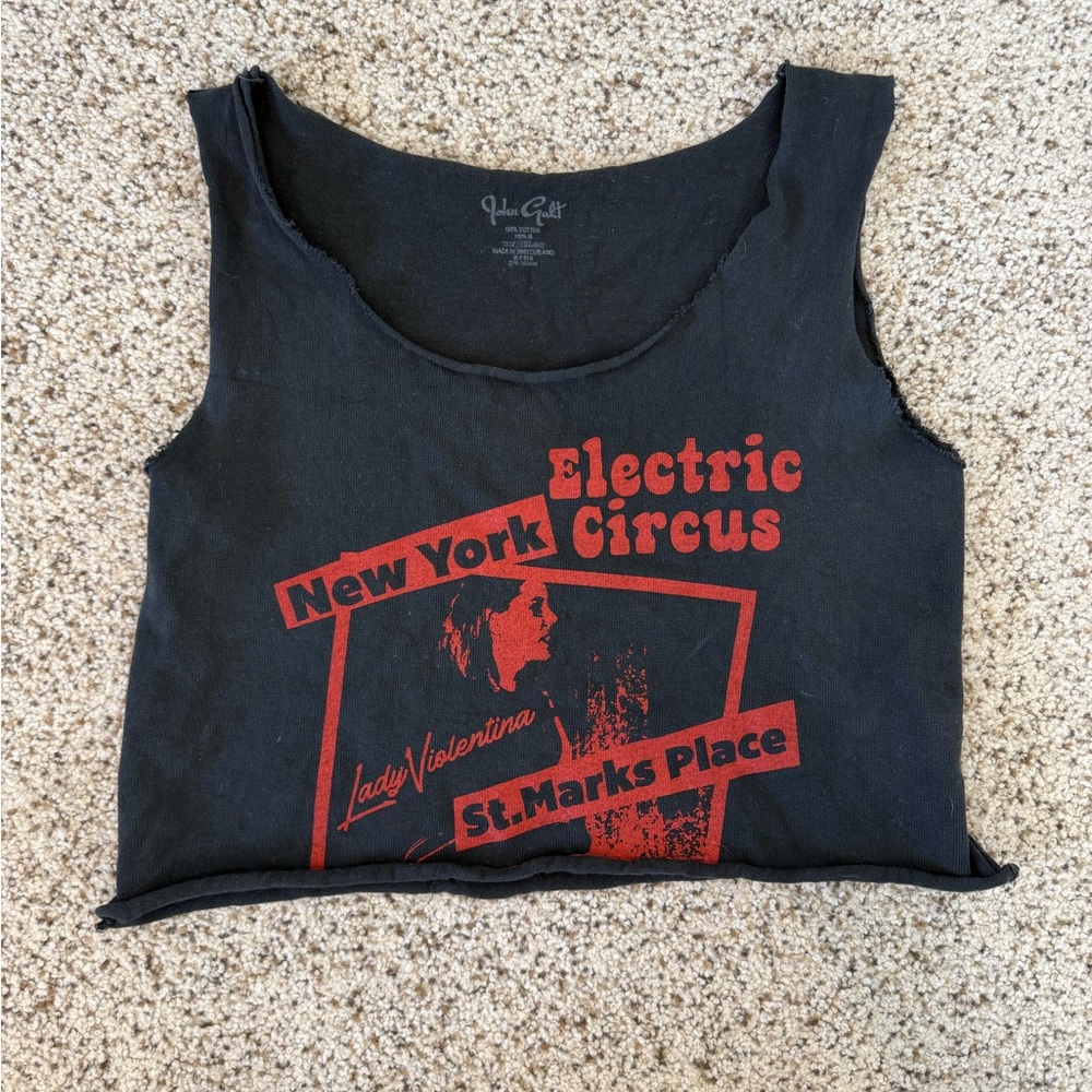 Brandy Melville Black Tank with Red Graphic